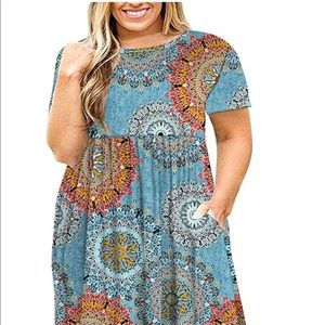 NWT Multicolored Knit Maxi Dress w/Pockets XL